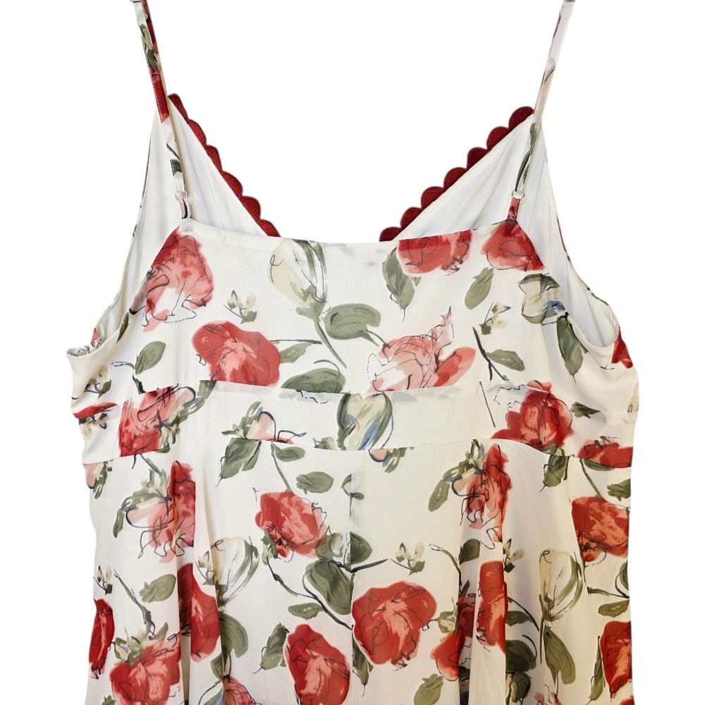 Davi & Dani Boutique Red Rose Layered Maxi Cami Floral Dress - Plus Size 3XL - Picture 11 of 17